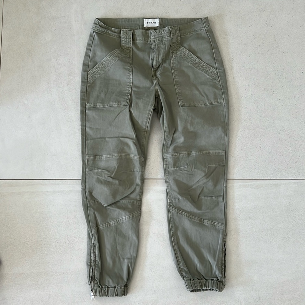 FRAME Trapunto Stitch Cuff Moto Pants